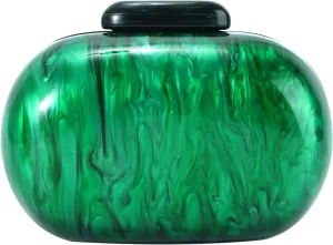 Fecialy Acrylic Clutch Purse for Women Marble Handbags Shell Shape Crossbody Bag Chic Evening Bag for Wedding Party