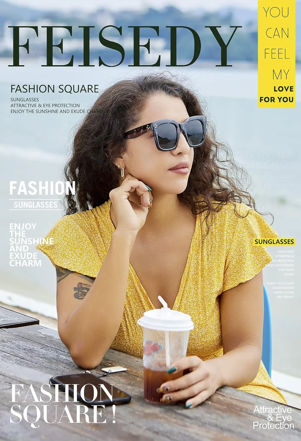 FEISEDY Vintage Women Butterfly Sunglasses Designer Luxury Square Gradient Sun Glasses Shades B2486