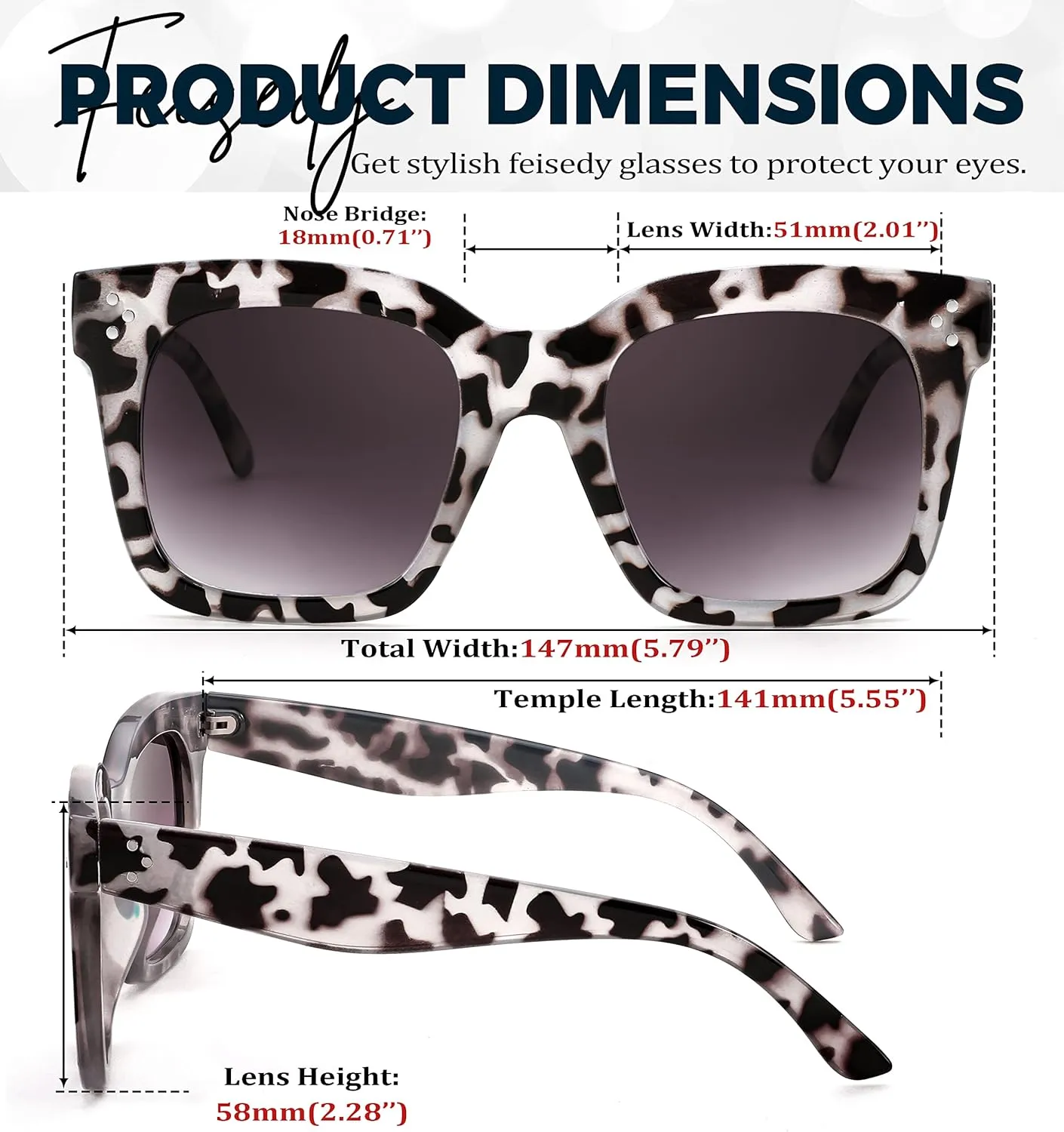 FEISEDY Vintage Women Butterfly Sunglasses Designer Luxury Square Gradient Sun Glasses Shades B2486