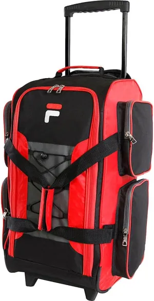 Fila 22" Lightweight Carry On Rolling Duffel Bag, RED, One Size