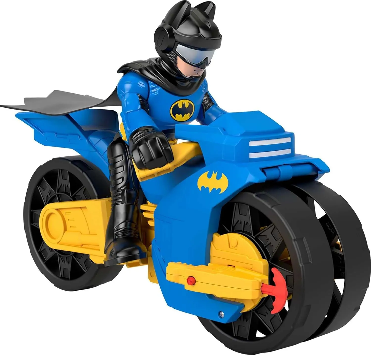 Fisher-Price ?Imaginext DC Super Friends Batman Toys, XL Batcycle & XL Batman Figure, Each 10 Inches, for Preschool Kids Ages 3  Years
