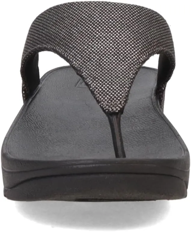 FitFlop Women's Lulu Glitz-Canvas Toe-Post Sandals Wedge