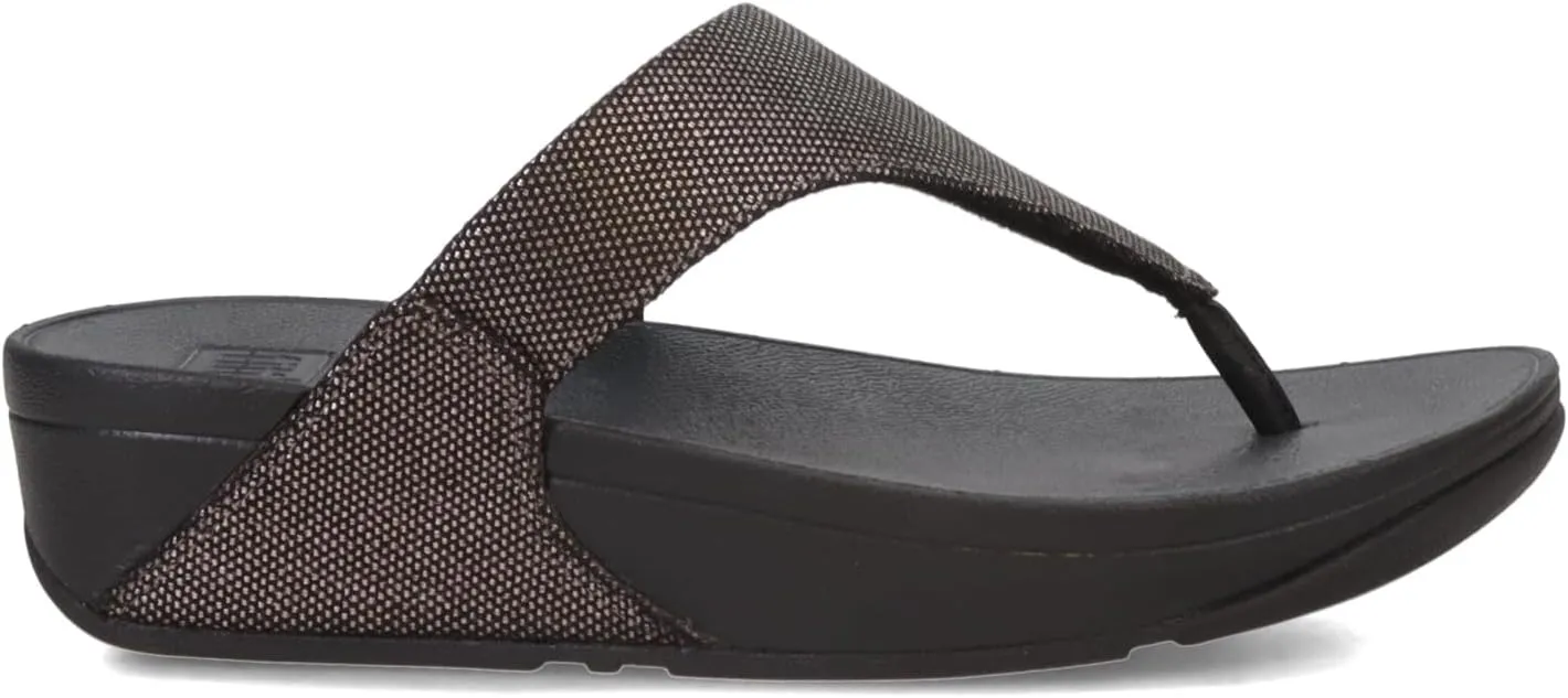 FitFlop Women's Lulu Glitz-Canvas Toe-Post Sandals Wedge