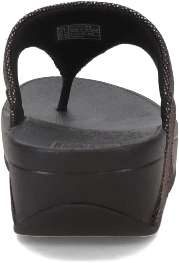 FitFlop Women's Lulu Glitz-Canvas Toe-Post Sandals Wedge