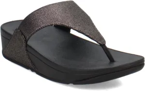 FitFlop Women's Lulu Glitz-Canvas Toe-Post Sandals Wedge