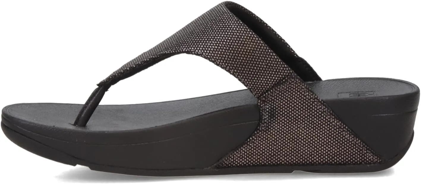 FitFlop Women's Lulu Glitz-Canvas Toe-Post Sandals Wedge