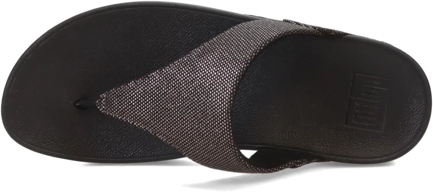 FitFlop Women's Lulu Glitz-Canvas Toe-Post Sandals Wedge