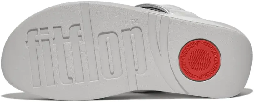 FitFlop Women's Lulu Padded-Knot Metallic-Leather Toe-Post Sandals Wedge
