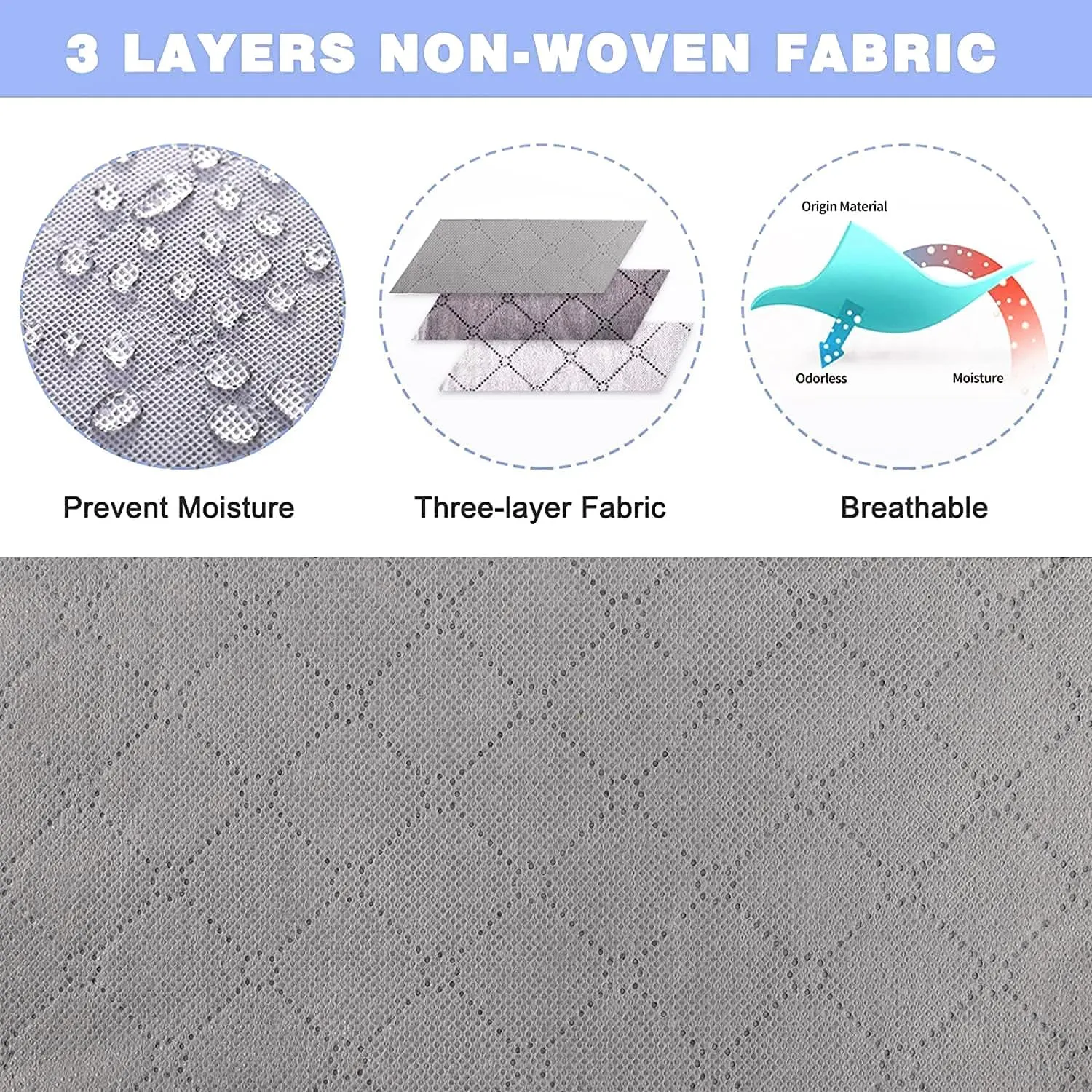 Fixwal 90L Large Storage Bags, 8 Pack Clothes Storage Containers Closet Organizer Foldable Storage Bins with Lids Reinforced Handle for Blankets, Comforters, Bedding, Clothing, Gray