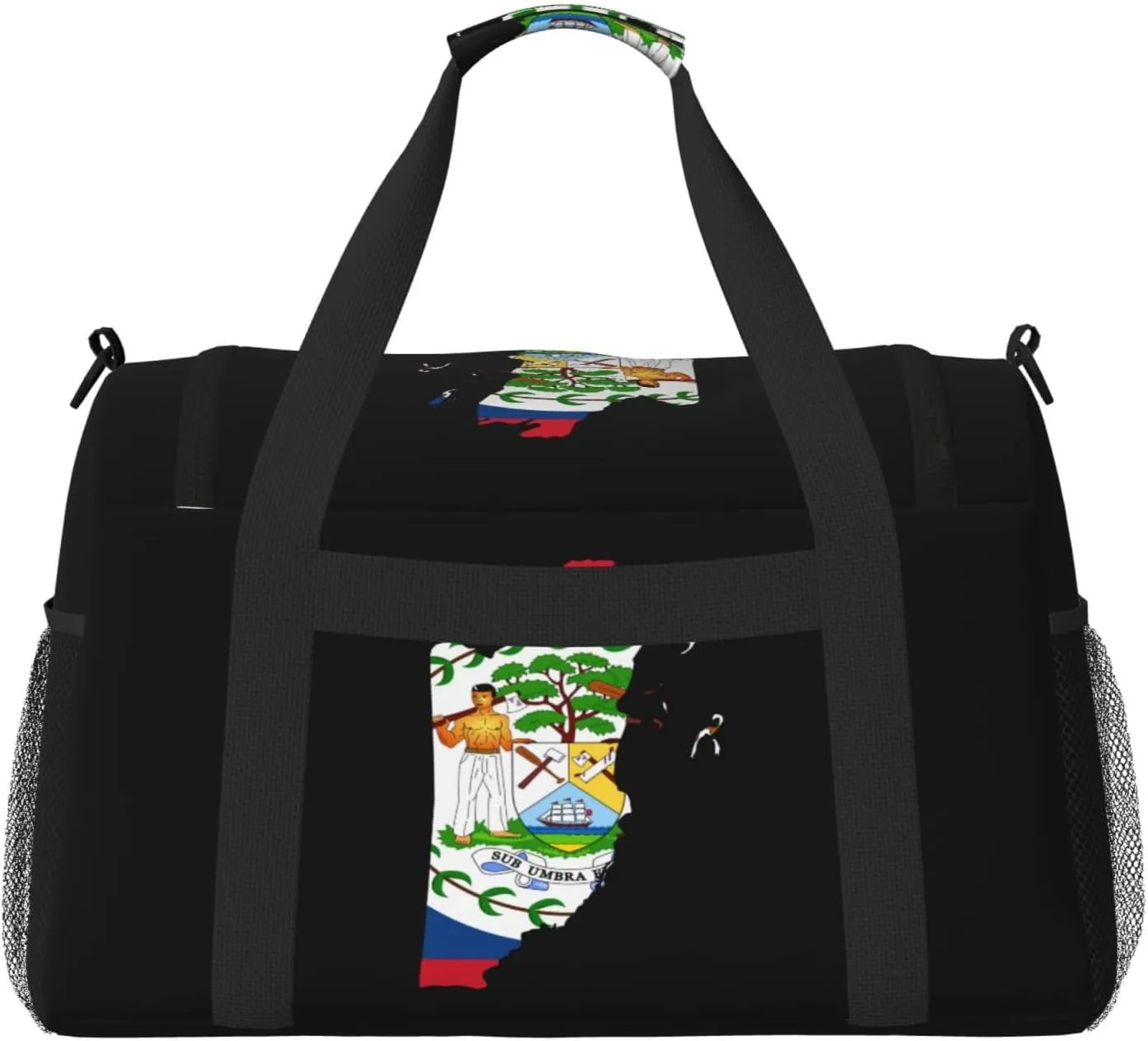 Flag Map Of Belize Travel Duffel Bag Large Foldable Waterproof Overnight Bag For Beach Swim Bags Pool Sports Gym