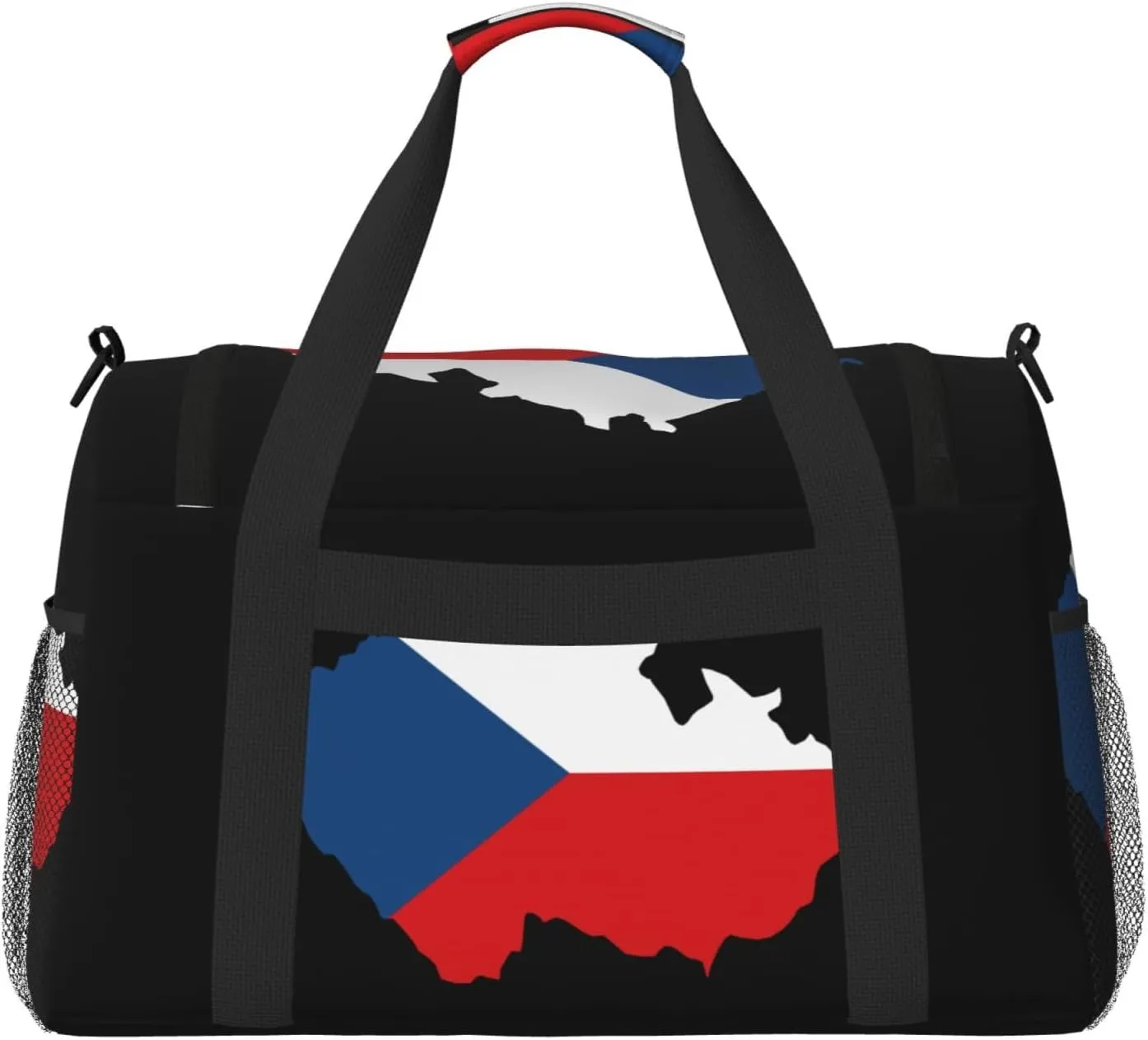 Flag Map Of Czech Travel Duffel Bag Large Foldable Waterproof Overnight Bag For Beach Swim Bags Pool Sports Gym