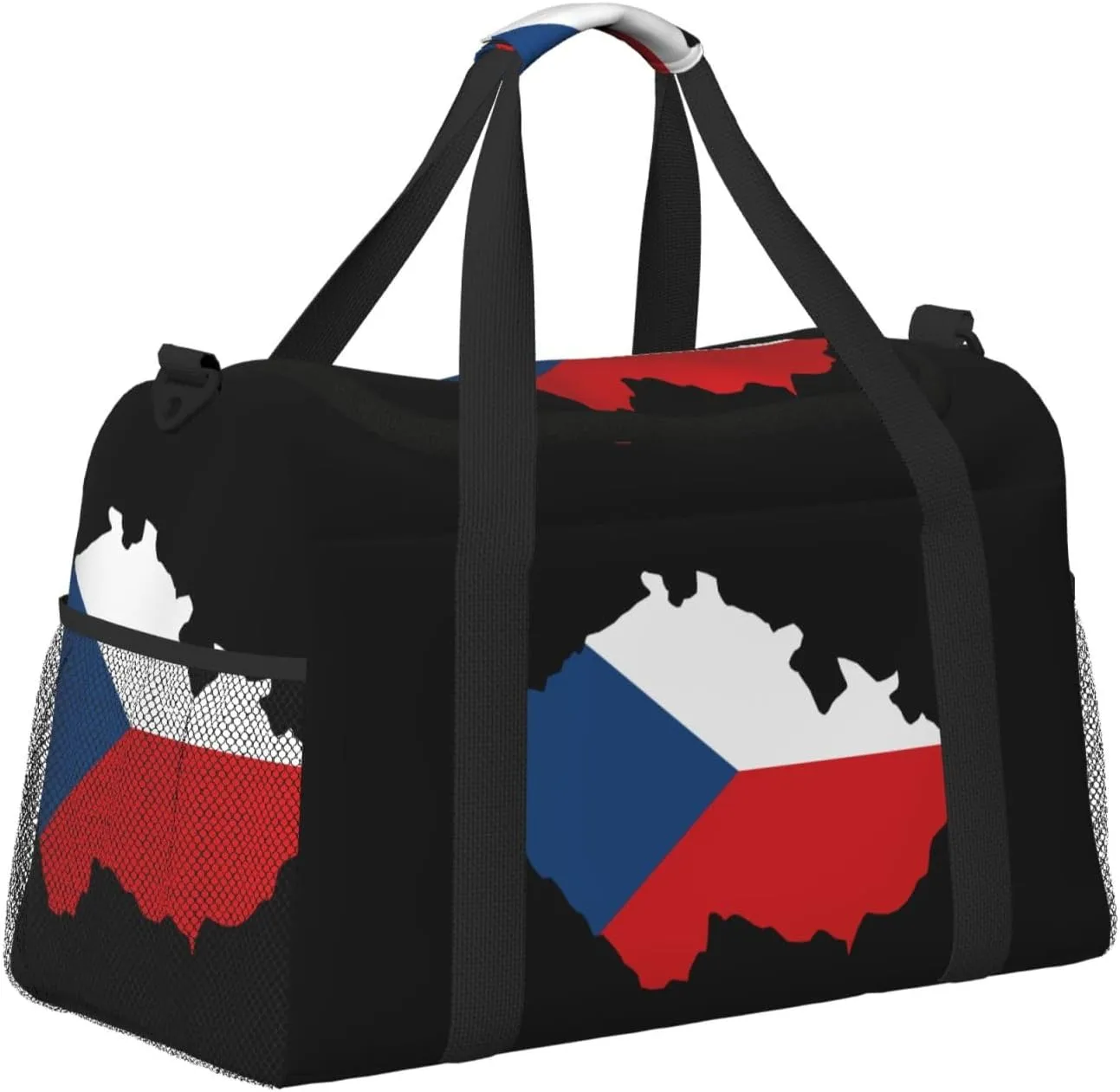 Flag Map Of Czech Travel Duffel Bag Large Foldable Waterproof Overnight Bag For Beach Swim Bags Pool Sports Gym