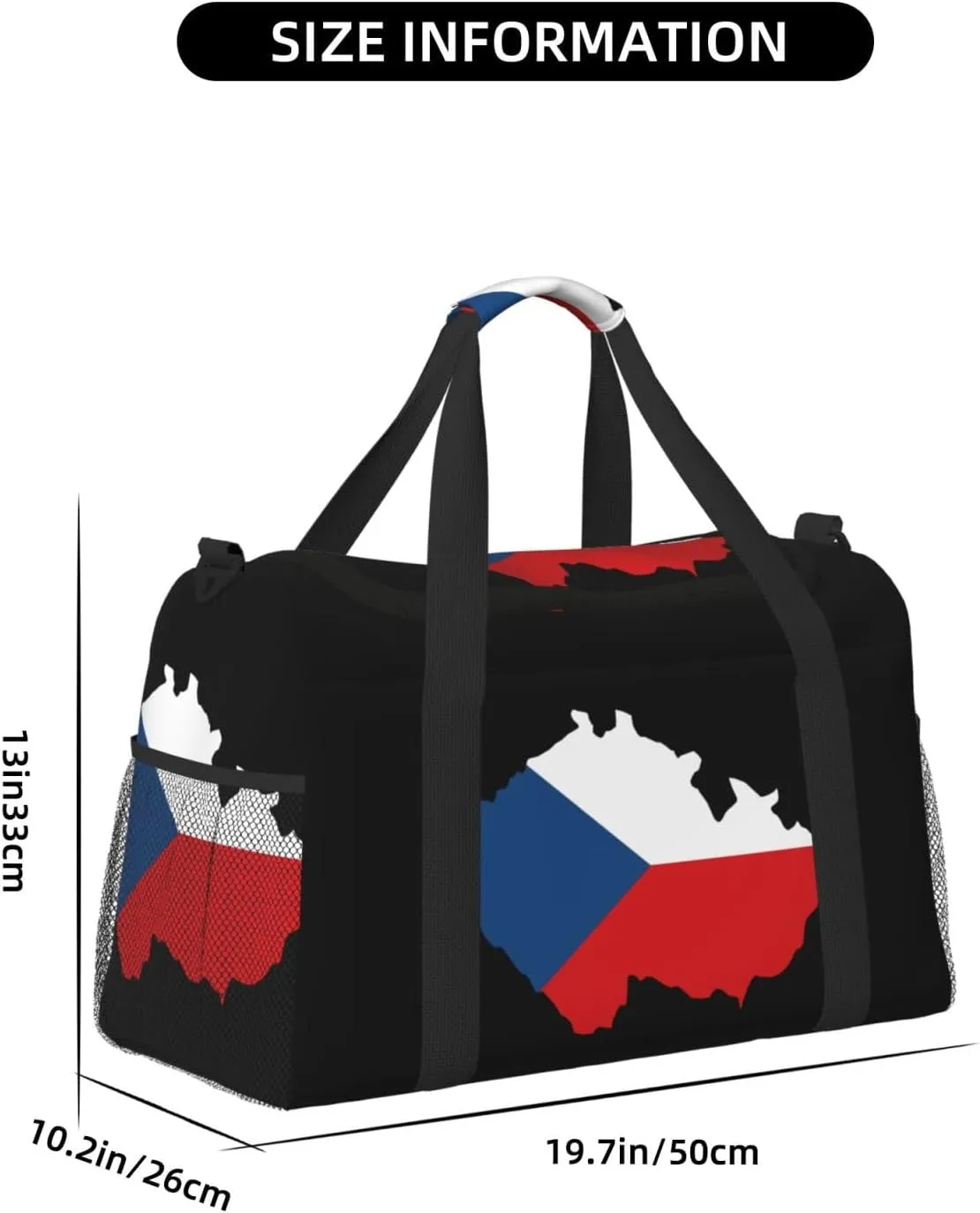 Flag Map Of Czech Travel Duffel Bag Large Foldable Waterproof Overnight Bag For Beach Swim Bags Pool Sports Gym