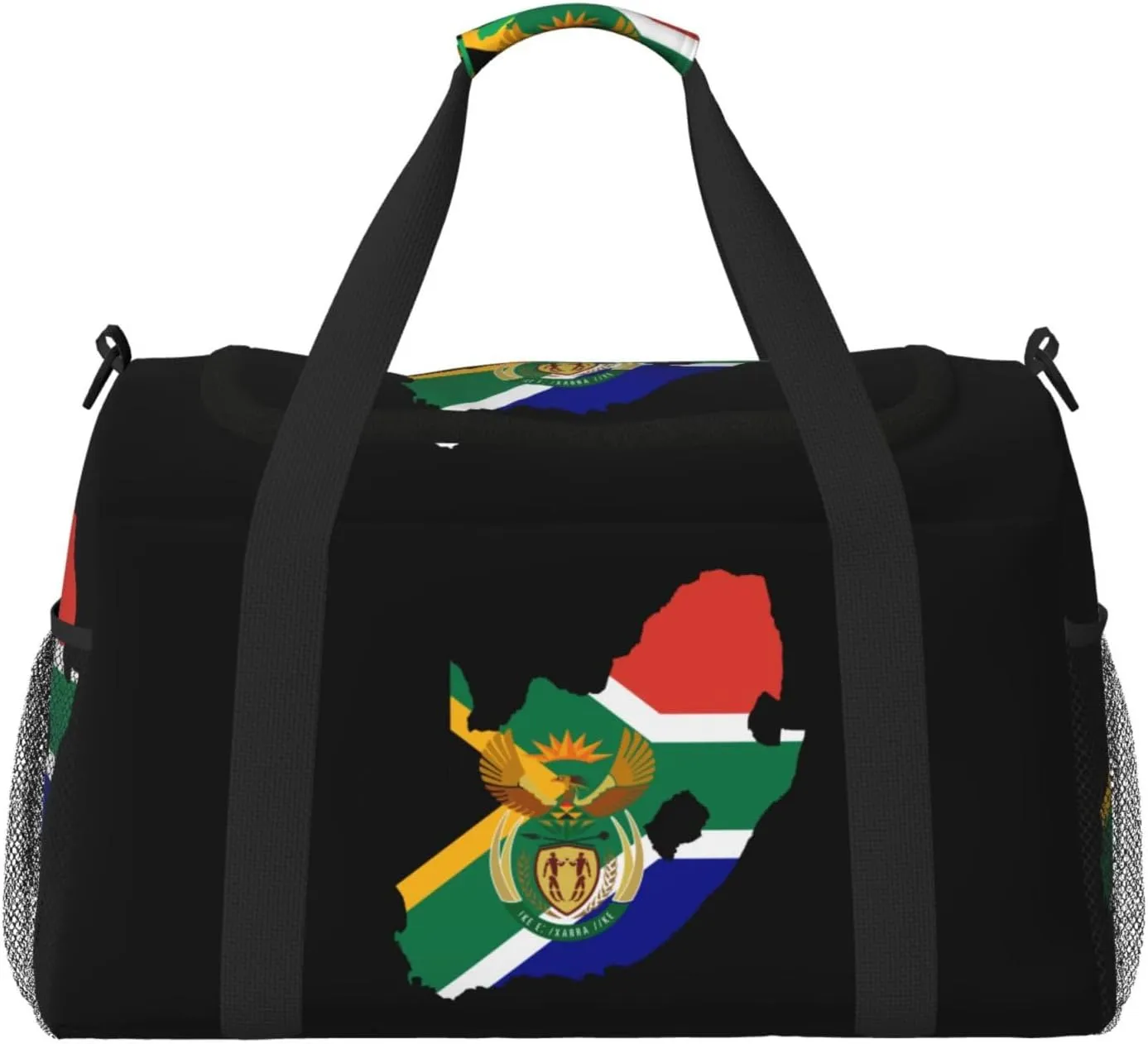 Flag Map Of South Africa Travel Duffel Bag Large Foldable Waterproof Overnight Bag For Beach Swim Bags Pool Sports Gym
