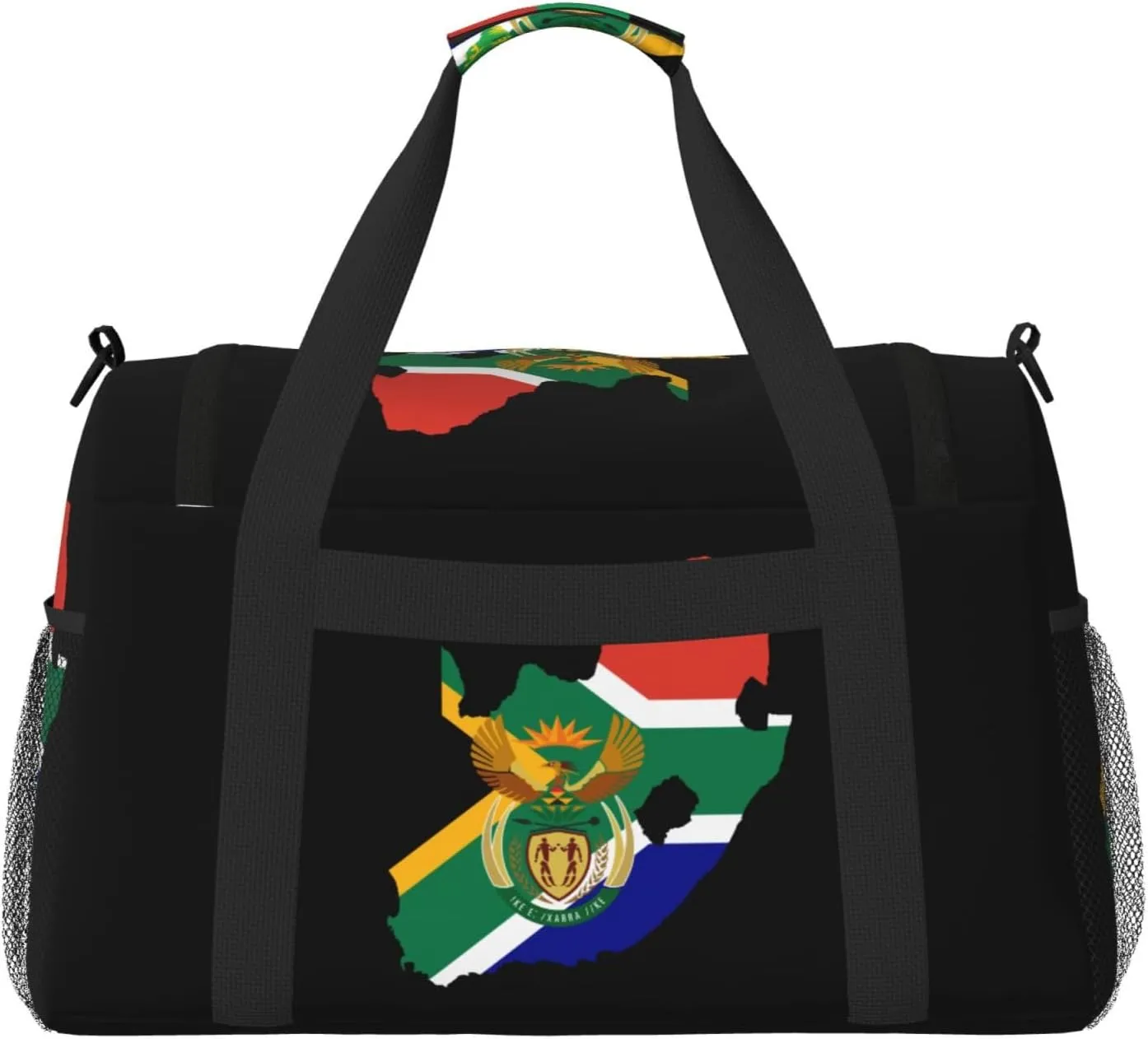 Flag Map Of South Africa Travel Duffel Bag Large Foldable Waterproof Overnight Bag For Beach Swim Bags Pool Sports Gym