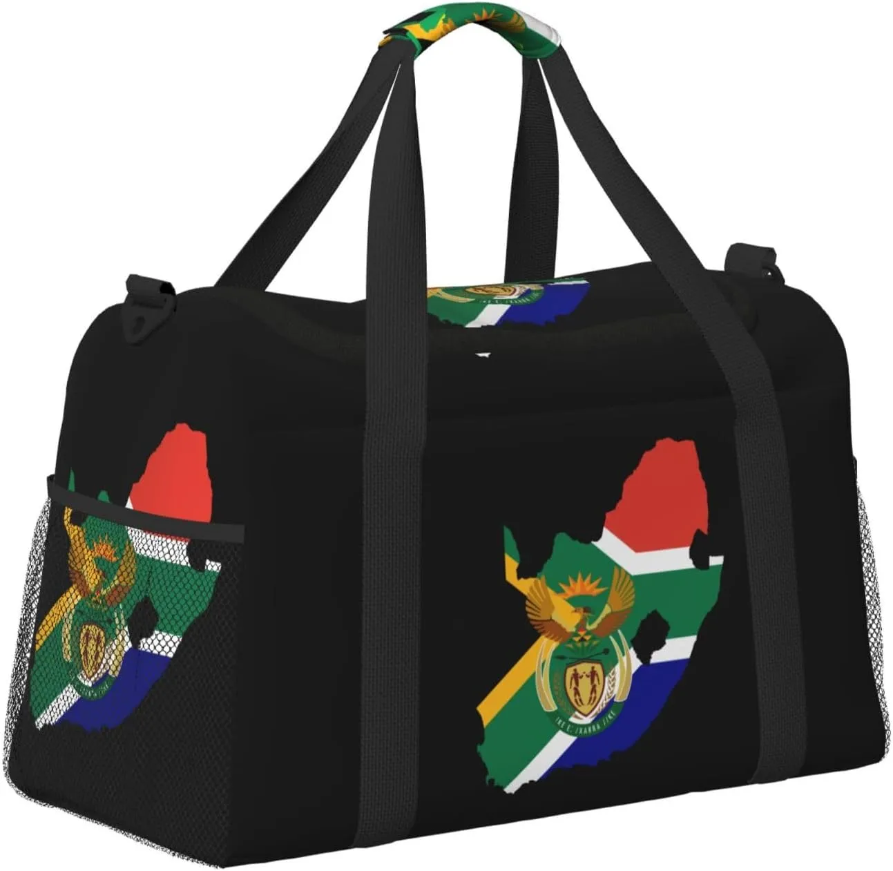 Flag Map Of South Africa Travel Duffel Bag Large Foldable Waterproof Overnight Bag For Beach Swim Bags Pool Sports Gym
