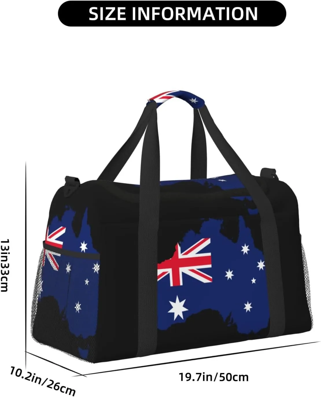 Flag Of Australia Map Travel Duffel Bag Large Foldable Waterproof Overnight Bag For Beach Swim Bags Pool Sports Gym