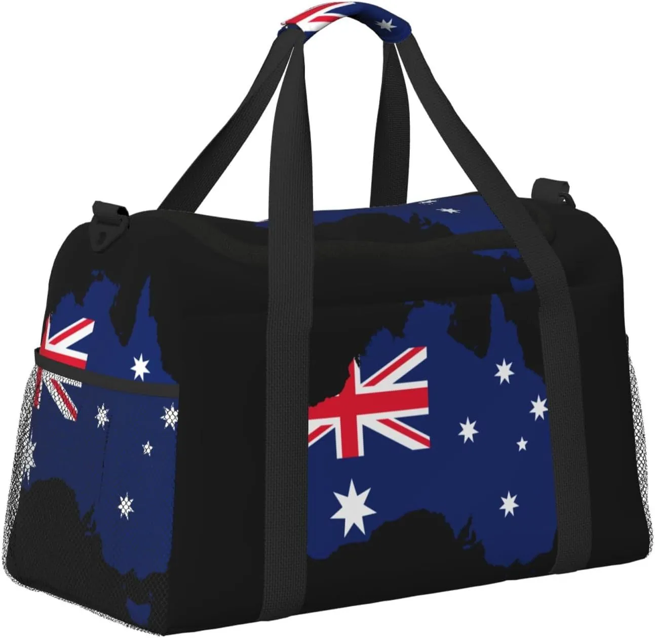 Flag Of Australia Map Travel Duffel Bag Large Foldable Waterproof Overnight Bag For Beach Swim Bags Pool Sports Gym