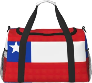Flag of Chile print Weekender Overnight Carry On Bag Gym Luggage Bag Duffel Bag for Travel Women