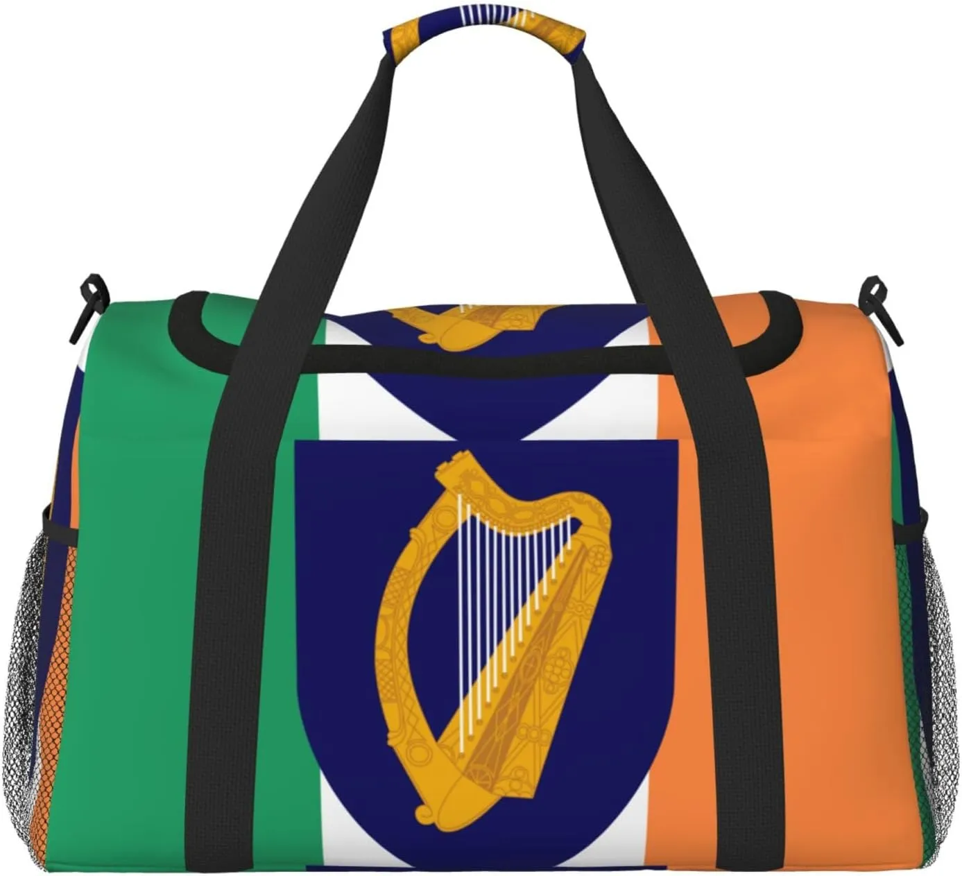 Flag Of Ireland Travel Duffel Bag Large Foldable Waterproof Overnight Bag For Beach Swim Bags Pool Sports Gym
