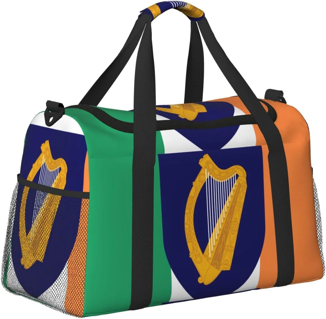 Flag Of Ireland Travel Duffel Bag Large Foldable Waterproof Overnight Bag For Beach Swim Bags Pool Sports Gym
