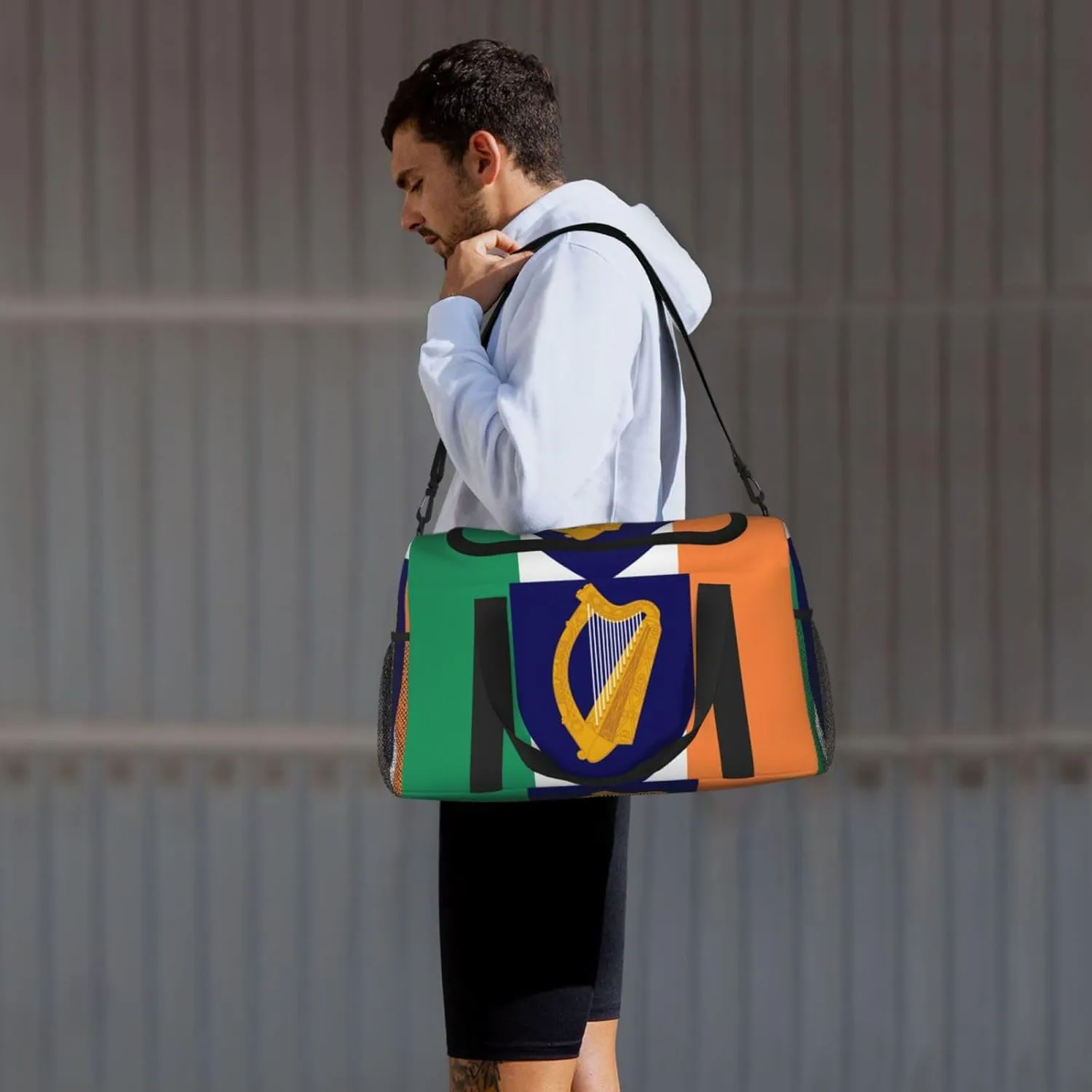 Flag Of Ireland Travel Duffel Bag Large Foldable Waterproof Overnight Bag For Beach Swim Bags Pool Sports Gym