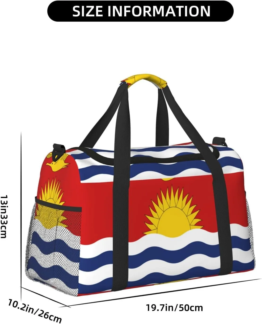 Flag Of Kiribati Travel Duffel Bag Large Foldable Waterproof Overnight Bag For Beach Swim Bags Pool Sports Gym