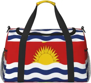Flag Of Kiribati Travel Duffel Bag Large Foldable Waterproof Overnight Bag For Beach Swim Bags Pool Sports Gym