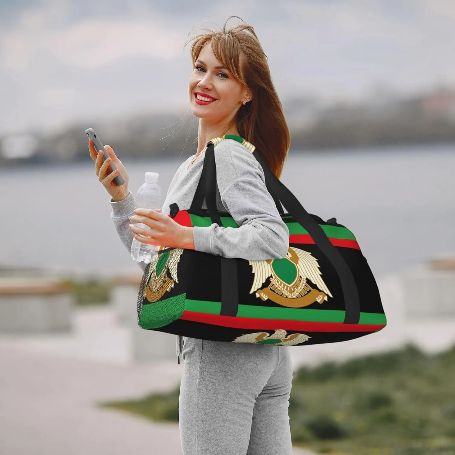 Flag Of Libya Travel Duffel Bag Large Foldable Waterproof Overnight Bag For Beach Swim Bags Pool Sports Gym