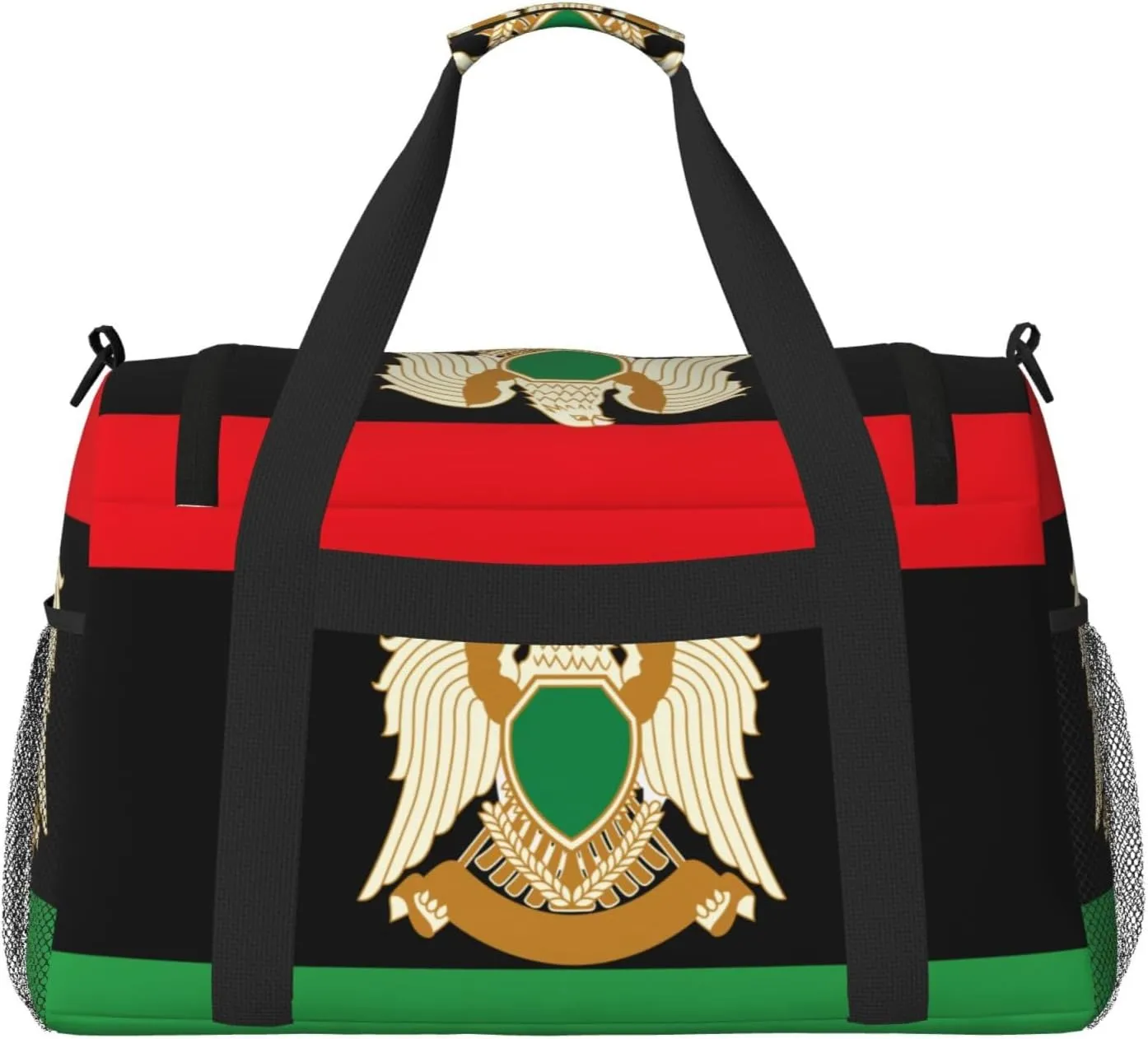 Flag Of Libya Travel Duffel Bag Large Foldable Waterproof Overnight Bag For Beach Swim Bags Pool Sports Gym