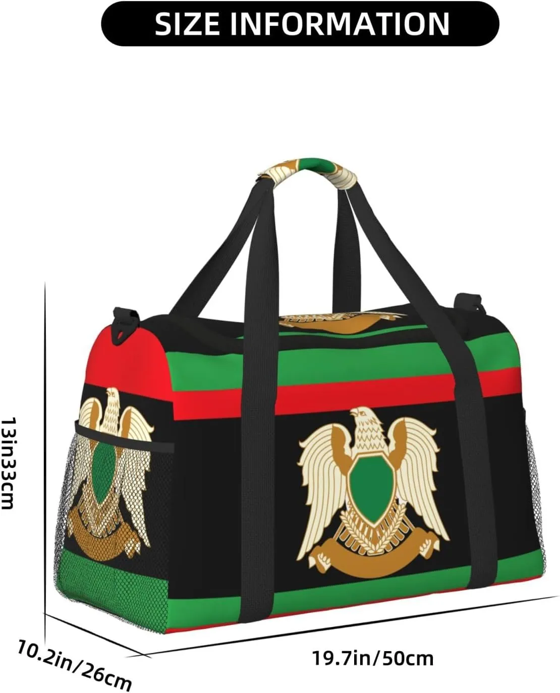 Flag Of Libya Travel Duffel Bag Large Foldable Waterproof Overnight Bag For Beach Swim Bags Pool Sports Gym