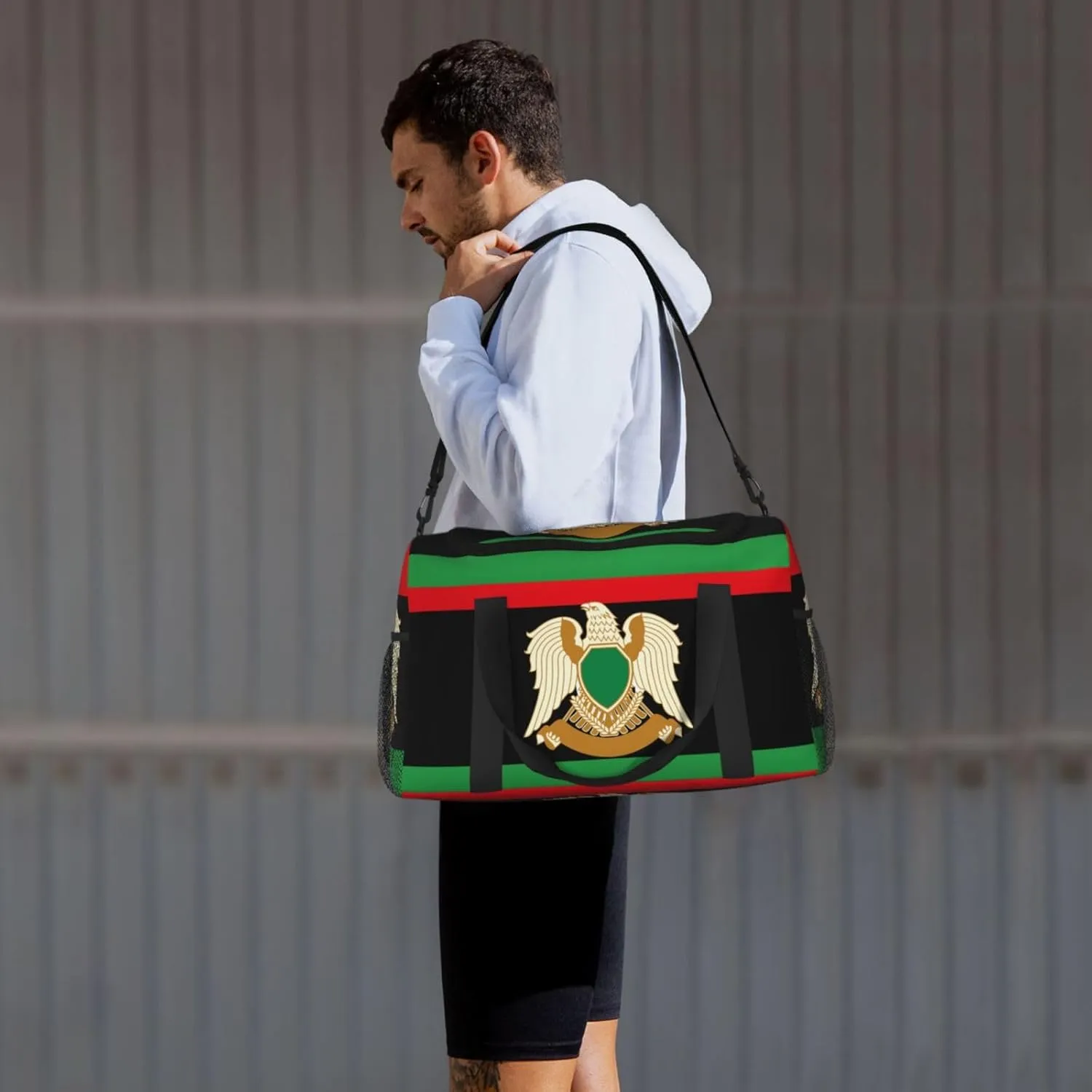 Flag Of Libya Travel Duffel Bag Large Foldable Waterproof Overnight Bag For Beach Swim Bags Pool Sports Gym