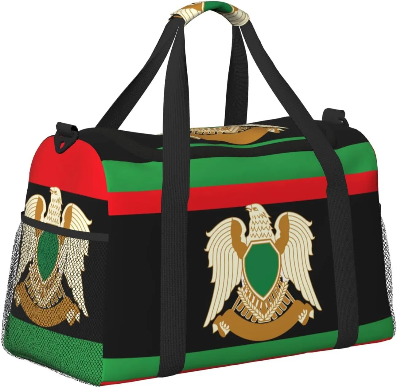 Flag Of Libya Travel Duffel Bag Large Foldable Waterproof Overnight Bag For Beach Swim Bags Pool Sports Gym