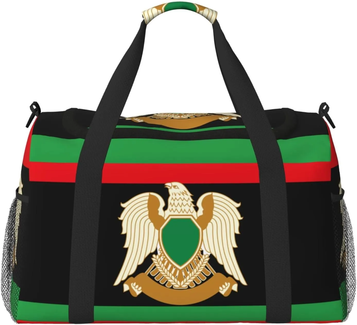 Flag Of Libya Travel Duffel Bag Large Foldable Waterproof Overnight Bag For Beach Swim Bags Pool Sports Gym