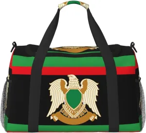 Flag Of Libya Travel Duffel Bag Large Foldable Waterproof Overnight Bag For Beach Swim Bags Pool Sports Gym