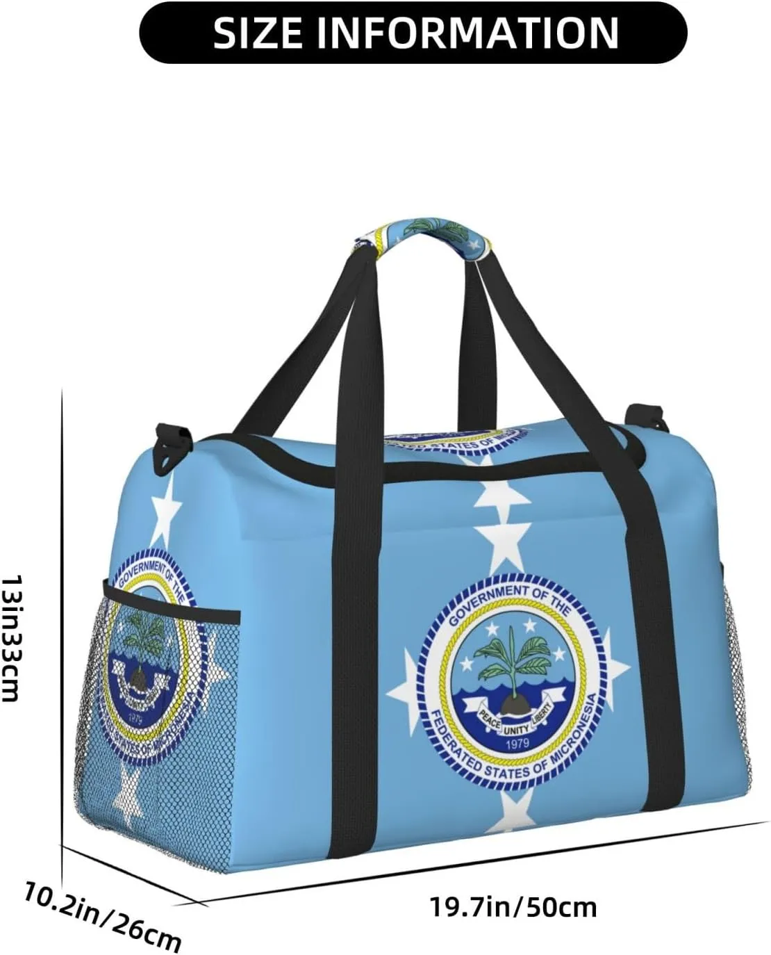 Flag Of Micronesia Travel Duffel Bag Large Foldable Waterproof Overnight Bag For Beach Swim Bags Pool Sports Gym