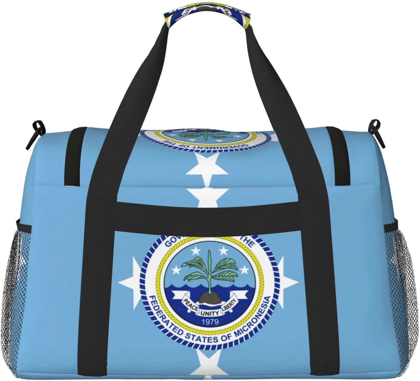 Flag Of Micronesia Travel Duffel Bag Large Foldable Waterproof Overnight Bag For Beach Swim Bags Pool Sports Gym