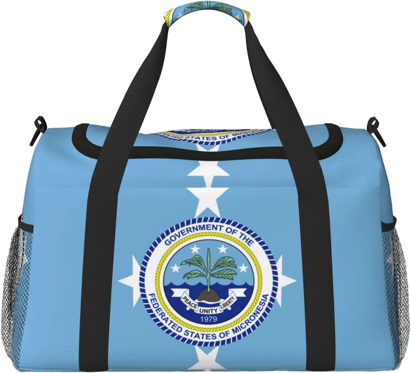 Flag Of Micronesia Travel Duffel Bag Large Foldable Waterproof Overnight Bag For Beach Swim Bags Pool Sports Gym