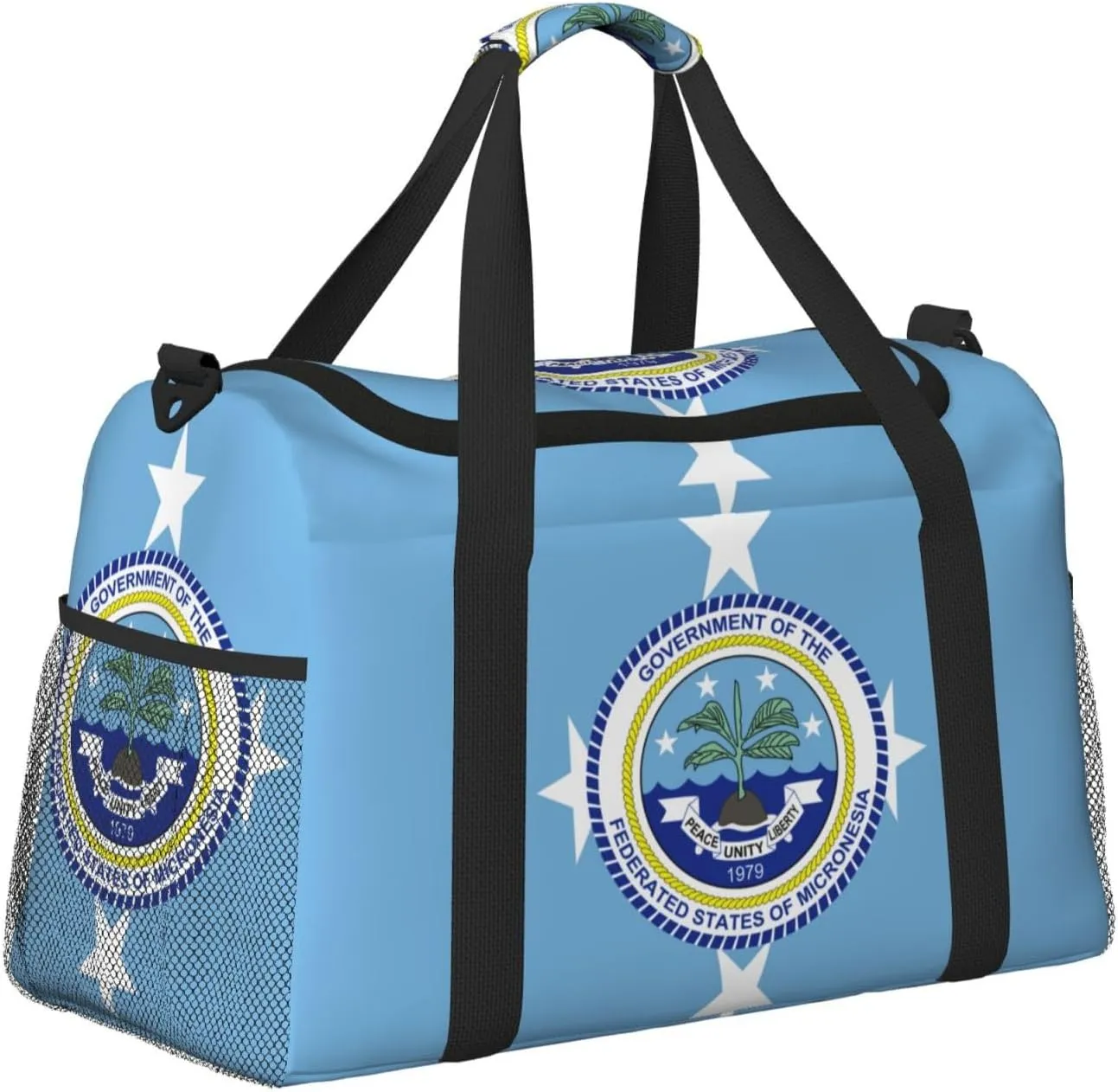 Flag Of Micronesia Travel Duffel Bag Large Foldable Waterproof Overnight Bag For Beach Swim Bags Pool Sports Gym