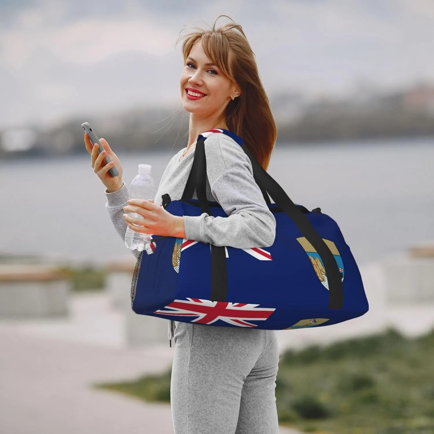 Flag Of Saint Helena Travel Duffel Bag Large Foldable Waterproof Overnight Bag For Beach Swim Bags Pool Sports Gym