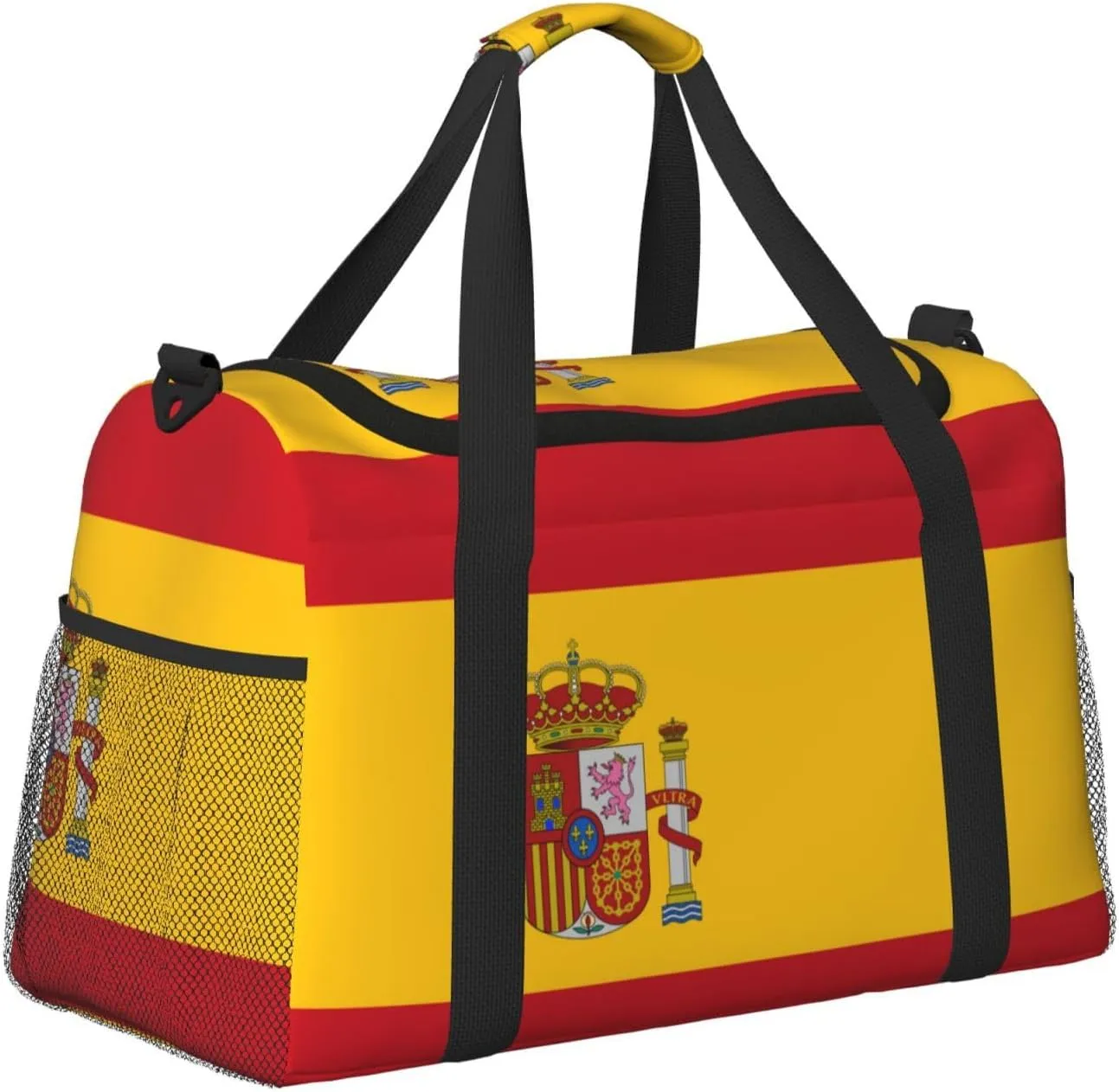 Flag Of Spain Travel Duffel Bag Large Foldable Waterproof Overnight Bag For Beach Swim Bags Pool Sports Gym