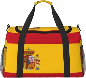 Flag Of Spain Travel Duffel Bag Large Foldable Waterproof Overnight Bag For Beach Swim Bags Pool Sports Gym