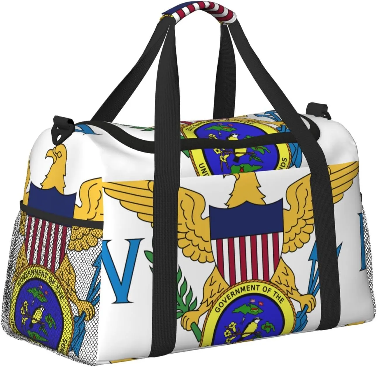 Flag Of Virgin Islands Travel Duffel Bag Large Foldable Waterproof Overnight Bag For Beach Swim Bags Pool Sports Gym