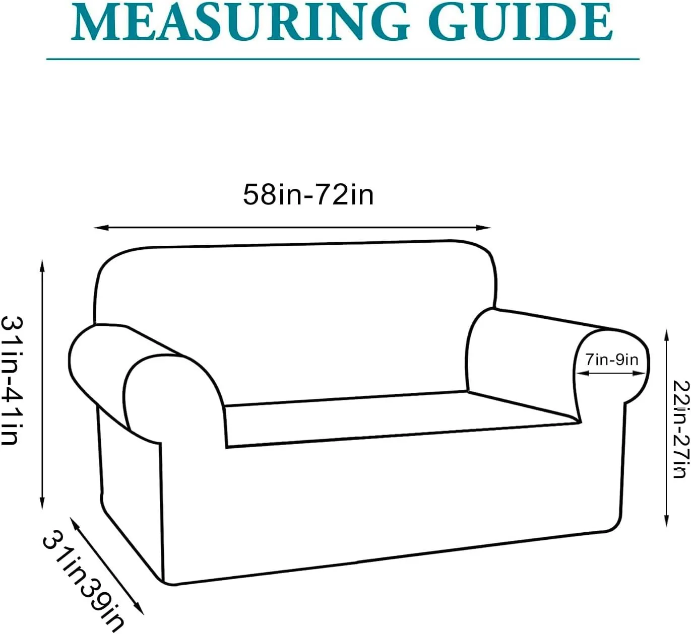Flamingo P High Stretch Sofa Slipcover Non Slip Loveseat Covers for 2 Cushion Couch Washable Pet Furniture Protector Covers with Elastic Bottom, Thick Jacquard Fabric (Medium, Sand)