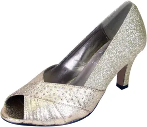 Floral Grace Women's Wide Width Pleated Upper Peep Toe Dress Pumps