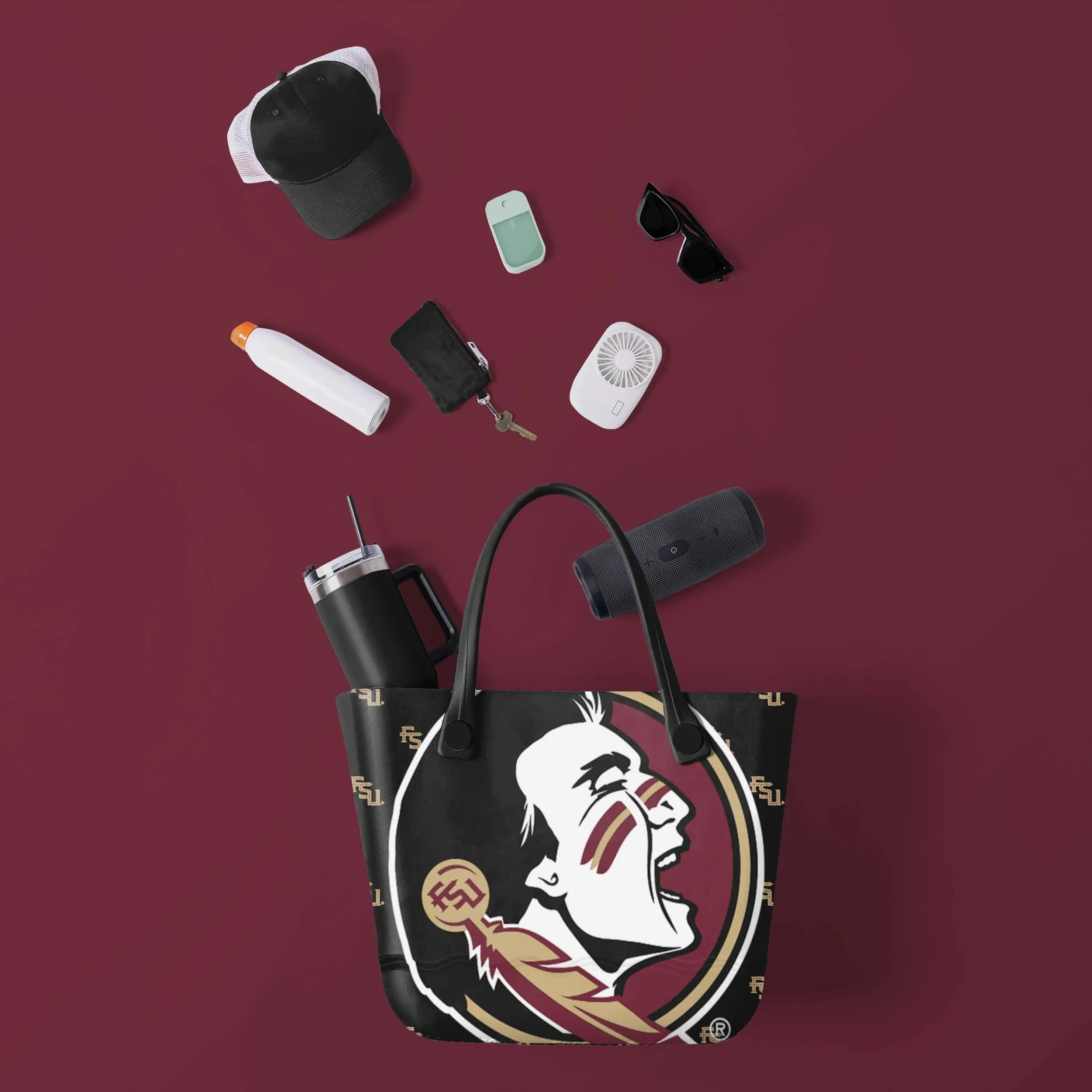 Florida State Seminoles Big Logo Mini Print Tailgate Tote Bag