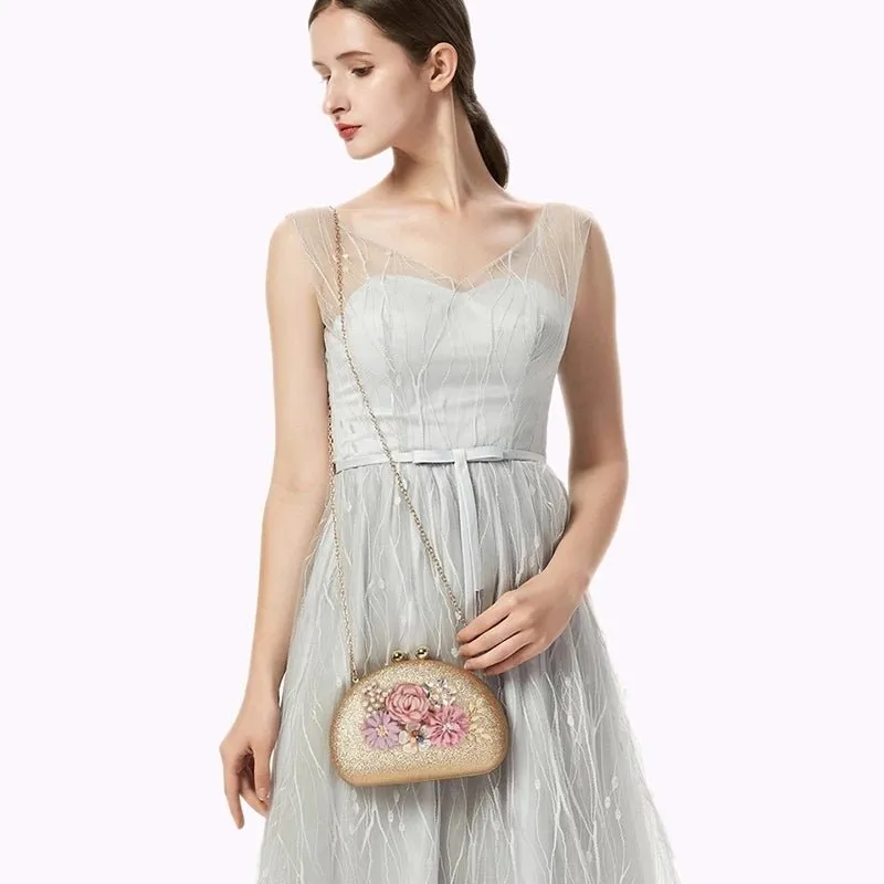 Flower Clutch Bag Lady's Hand Bag Party Wedding Purse