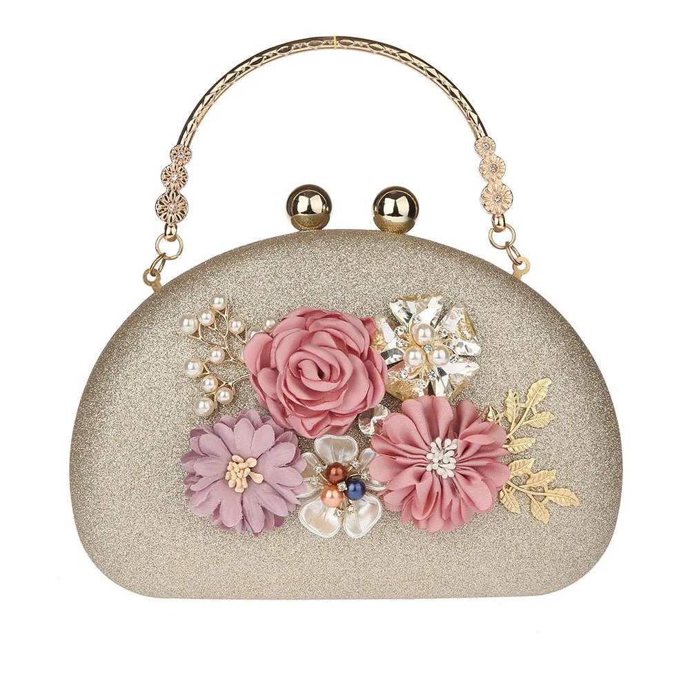 Flower Clutch Bag Lady's Hand Bag Party Wedding Purse