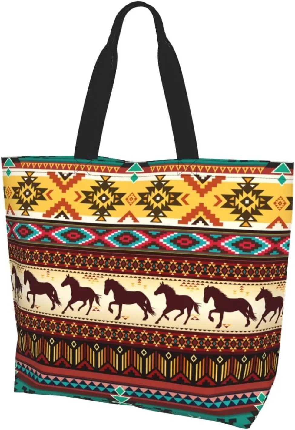 Flower Sugar Skull Tote Bags Reusable Women Shoulder Travel Beach Bag Shopping Work Daily