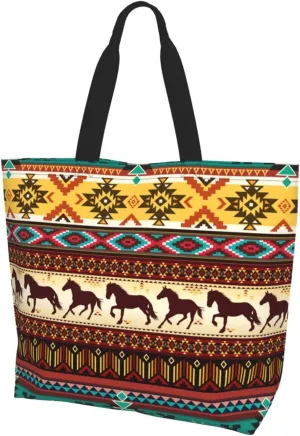 Flower Sugar Skull Tote Bags Reusable Women Shoulder Travel Beach Bag Shopping Work Daily